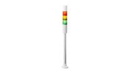 LR4-302PJBW-RYG, Stacking Beacon, Pole Mount, Green/Orange/Red, LR4, Multiple Tones, 24VDC, White, PATLITE