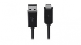 F2CU029BT1M-BLK, Cable USB-A Plug - USB-C Plug 1m Black, BELKIN
