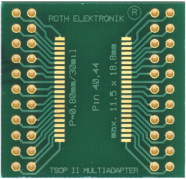 RE900-05, Laboratory card FR4 Epoxide + chem. Ni/Au TSOP II 44 Adapter, Roth Elektronik