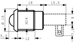 AMBD141, LED Indicator yellow 12...230 VAC/DC, SIGNAL-CONSTRUCT