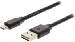 CCGP60510BK20, USB 2.0 Cable USB A Plug - USB Micro-B Plug 2m Black, Nedis (HQ)