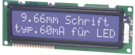 EA T204B-BNLW, Дисплей: LCD; алфавитно-цифровой; STN Negative; 20x4; голубой, Electronic Assembly