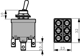 3549-021N000, Toggle Switch, On-Off-On, Blade Terminal 6.3 x 0.8 mm, APEM