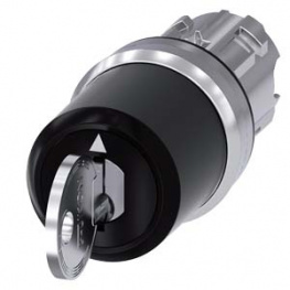 3SU1050-5XL01-0AA0, Переключатель: поворотный с ключом; 3; 22мм; черный; IP67; O22мм, Siemens