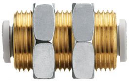 KQ2E08-00A, Bulkhead plug-in connector-8.0 mm, SMC PNEUMATICS