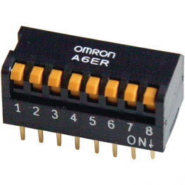 A6ER-4101, Переключатель: DIP-SWITCH; Кол-во секций:4; ON-OFF; 0,025A/24ВDC, Omron
