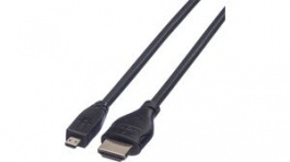 11.04.5569, HDMI - HDMI Micro Cable Black 800 mm, Roline