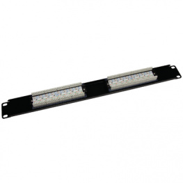 P16T-KDA-CEC, Patch panel 19" black 1 HE 16x RJ45 Cat.5e, Maxxtro