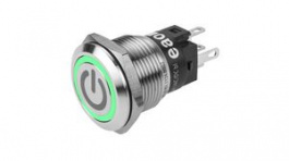 82-5151.2134.B002, Vandal Resistant Pushbutton Switch, Green, 3 A, 240 V, 1CO, IP65/IP67/IK10, EAO