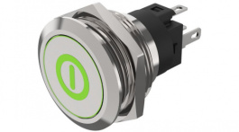 82-6151.1A34.B001, Illuminated Pushbutton, Green, 1CO, IP65/IP67, Momentary Function, EAO