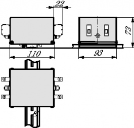 FN2412-8-44, Mains filter 8 A 250 VAC, Schaffner