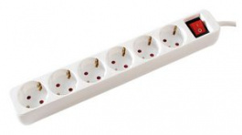 19.99.1084, Outlet Strip 6x Type F (CEE 7/3) - Type F (CEE 7/4) White 1.5m, Value