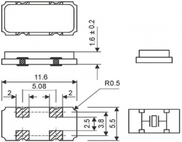 KX-20T SMD CRYSTAL 6,0 MHZ, Quartz SMD 6.0 MHz, GEYER