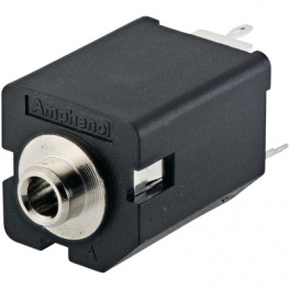 ACJS-NV35-3, Гнездо; Jack 3,5мм; "мама"; stereo; без гайки; прямой; на панель, Amphenol