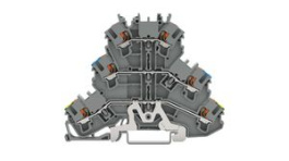 2202-3227, Terminal Block, PE/L/L, Cage Clamp, 6 Poles, 500V, 22A, 1 ... 2.5mm², Grey, Wago