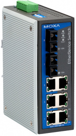 EDS-308-MM-SC, Switch 6x 10/100 2x 100FX SC/MM -, Moxa