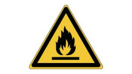 PIC W021-TRI 015-PE-SHEET/1 [54 шт], ISO Safety Sign - Warning, Flammable Materials, Triangular, Black on Yellow, Vinyl, Warning, 54pcs, Brady