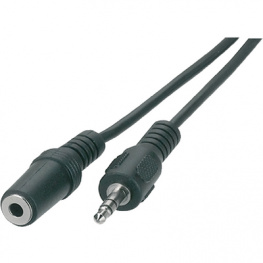BB-1775, Extension cable audio stereo jack 3.5 mm 5 m Black, Maxxtro