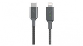CAA006BT04GR, Smart LED Cable USB-C Plug - Apple Lightning 1.2m Grey, BELKIN