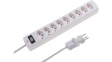 114971 Outlet strip with switch & clip-clap, 9xJ (T13), White