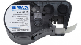 M-53-427-YL, Labelmaker Label 25.4 mm x 101.6 mm 70 p. black on yellow / transparent, Brady