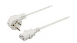 RND 465-00939, Mains Cable Type F (CEE 7/4) - IEC 60320 C13 500mm White, RND Connect