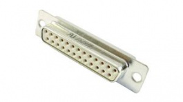 F25S0G3, Socket D-Sub Connector, DB-25, Solder, FCT