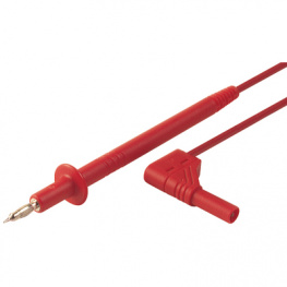 PL 2600 S W ROT / RED, Test probe lead diam. 4 mm Safety Plug 90° 100 cm Red PVC, SKS Kontakttechnik