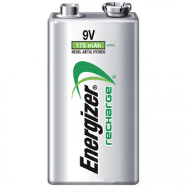 9V HR 22, NiMH rechargeable battery 9V 8.4 V 175 mAh, Energizer