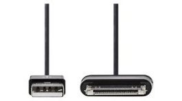 CCGP39200BK20, Sync and Charge Cable Samsung 30-Pin Male - USB A Plug 2m Black, Nedis (HQ)