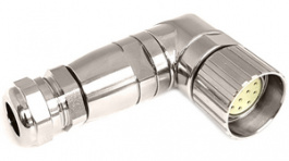 PXMBNI23RAF19ASC, Разъем: M23; вилка; PIN:19; "мама"; пайка; на провод; угловой; 8А, Bulgin