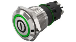 82-5152.1134.B001, Illuminated Pushbutton 1CO, IP65/IP67, LED, Green, Momentary Function, EAO
