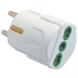 81.090, Branch plug 3-pin IT White 2P+T 16 A Earthing contact, FME Fanton
