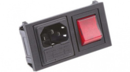 BZH01/Z0000/11, Разъем: питания AC; гнездо; "папа"; 10А; 250ВAC; IEC 60320; UL94V-0, Bulgin