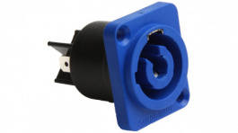 HP-3-MD, XLR, Receptacle 3 HP Soldering lugs Blue, Amphenol