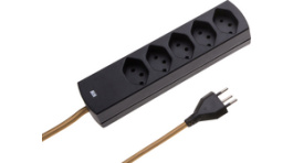 127050, Outlet strip, 5xJ (T13), black, Max Hauri