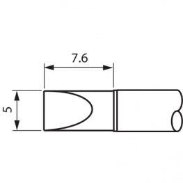 STTC-017, Soldering Tip Chisel 5.0 mm 330 °C, Metcal