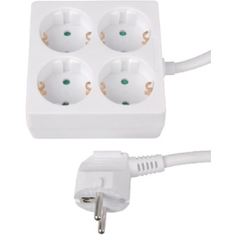 KF-B-S04P-W1, Outlet strip 4 Protective contact DE - 1.5 m, Maxxtro