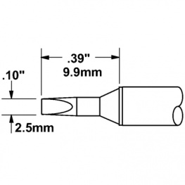 STTC-836, Soldering Tip Chisel / cone 30° 2.5 mm 470 °C, Metcal
