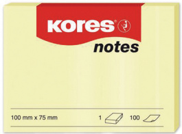 N46100, NOTES 100 x 75 mm 100 sheets yellow, Kores