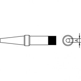 PT BS7, Soldering Tip Round shape 2.4 mm 370 °C, Weller