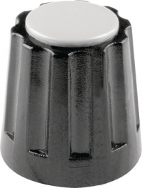 331.4, Plastic rotary knob without line black 14.5 mm, Mentor