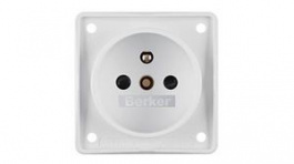 961952502, Wall Outlet INTEGRO 1x FR Type E (CEE 7/5) Socket Flush Mount 16A 250V White, Berker
