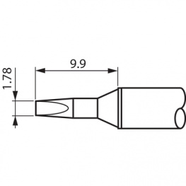 STTC-037, Soldering Tip Chisel / cone 30° 1.8 mm 330 °C, Metcal