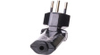 125940 Mains Plug foldable, Type J (T12), Black