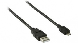 CCGP60500BK30, USB 2.0 Cable USB A Plug - USB Micro-B Plug 3m Black, Nedis (HQ)