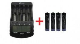 RND 305-00026+RND 305-00021, Intelligent Universal Battery Charger + NiMH AAA Rechargeable Batteries, Li-Ion/NiMH/NiCd, RND power