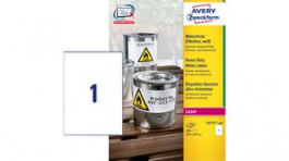L4775-100, Weatherproof Labels, 1, Permanent, 210 x 297 mm, Zweckform