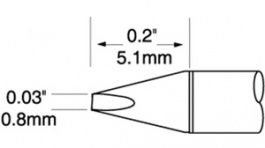 UFTC-7CH08, Soldering Tip Chisel 0.8 mm 390 °C, Metcal