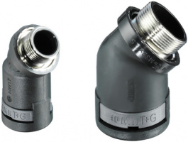 NVAV-M409-13, Fitting 45deg elbowNW29 black, PMA AG (Cable protection)